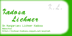 kadosa lichner business card